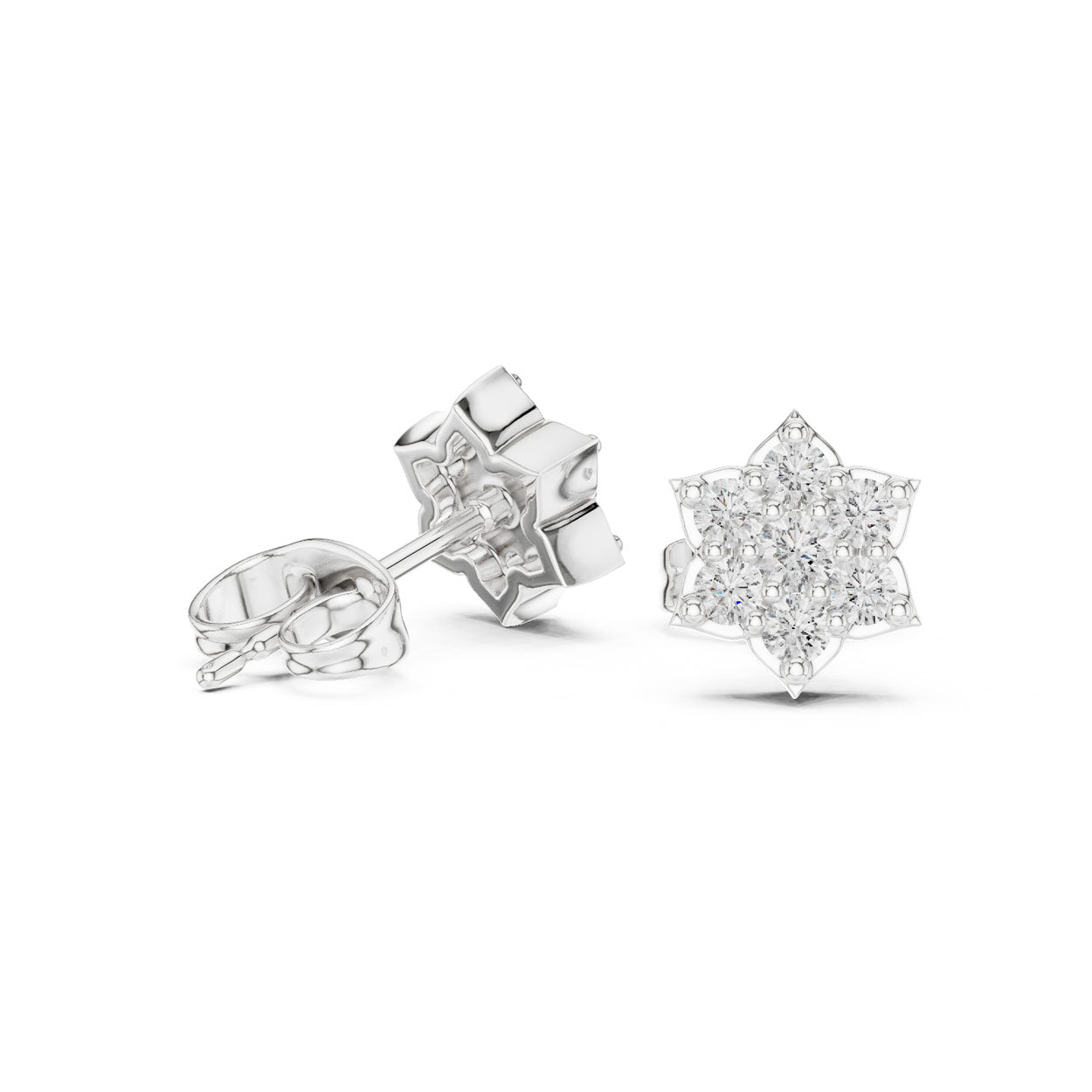 .38 Ct. Round Diamond Snowflake Earrings (9#10035E) 9
