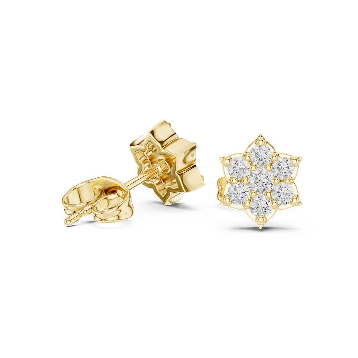 .38 Ct. Round Diamond Snowflake Earrings (9#10035E) 3