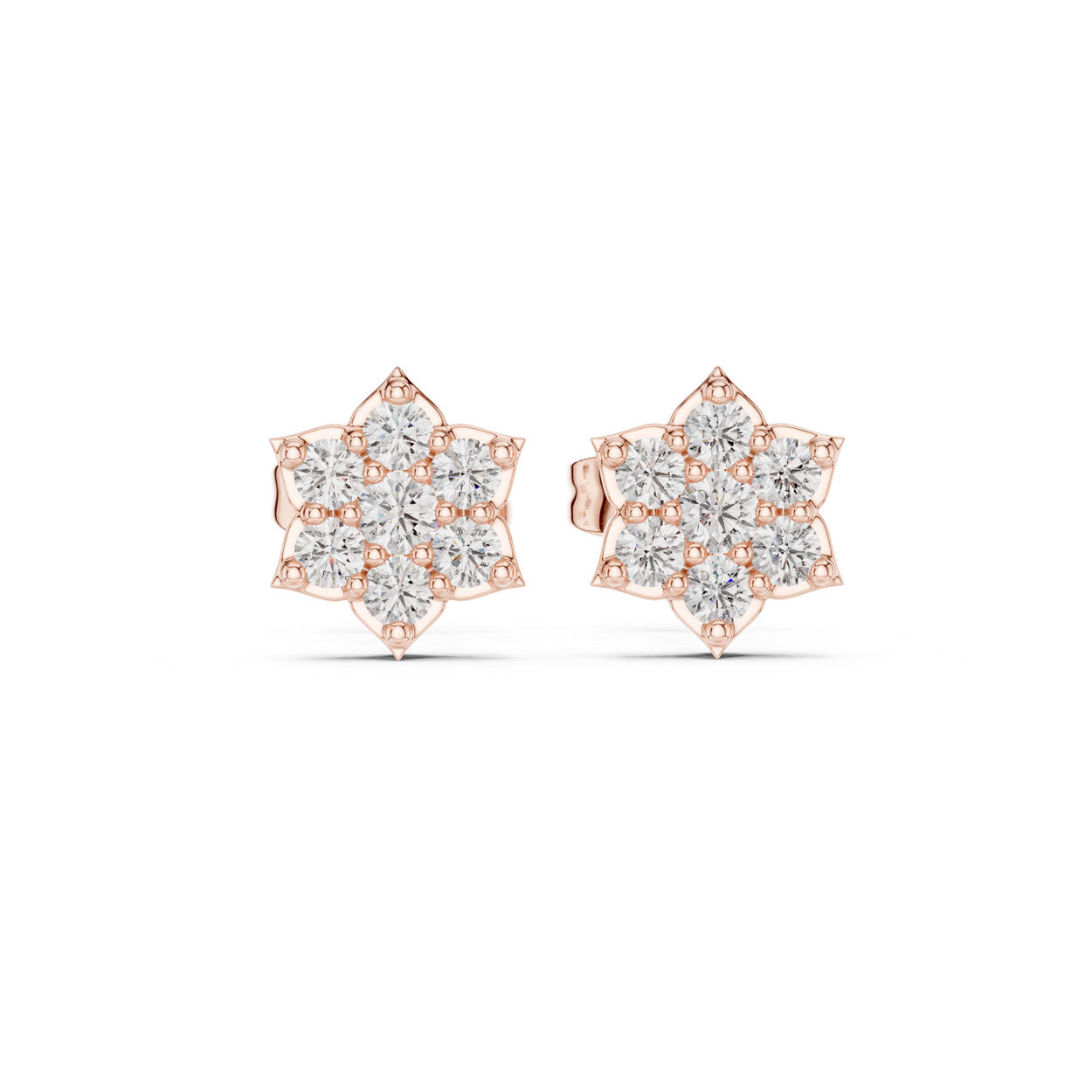 .38 Ct. Round Diamond Snowflake Earrings (9#10035E) 7