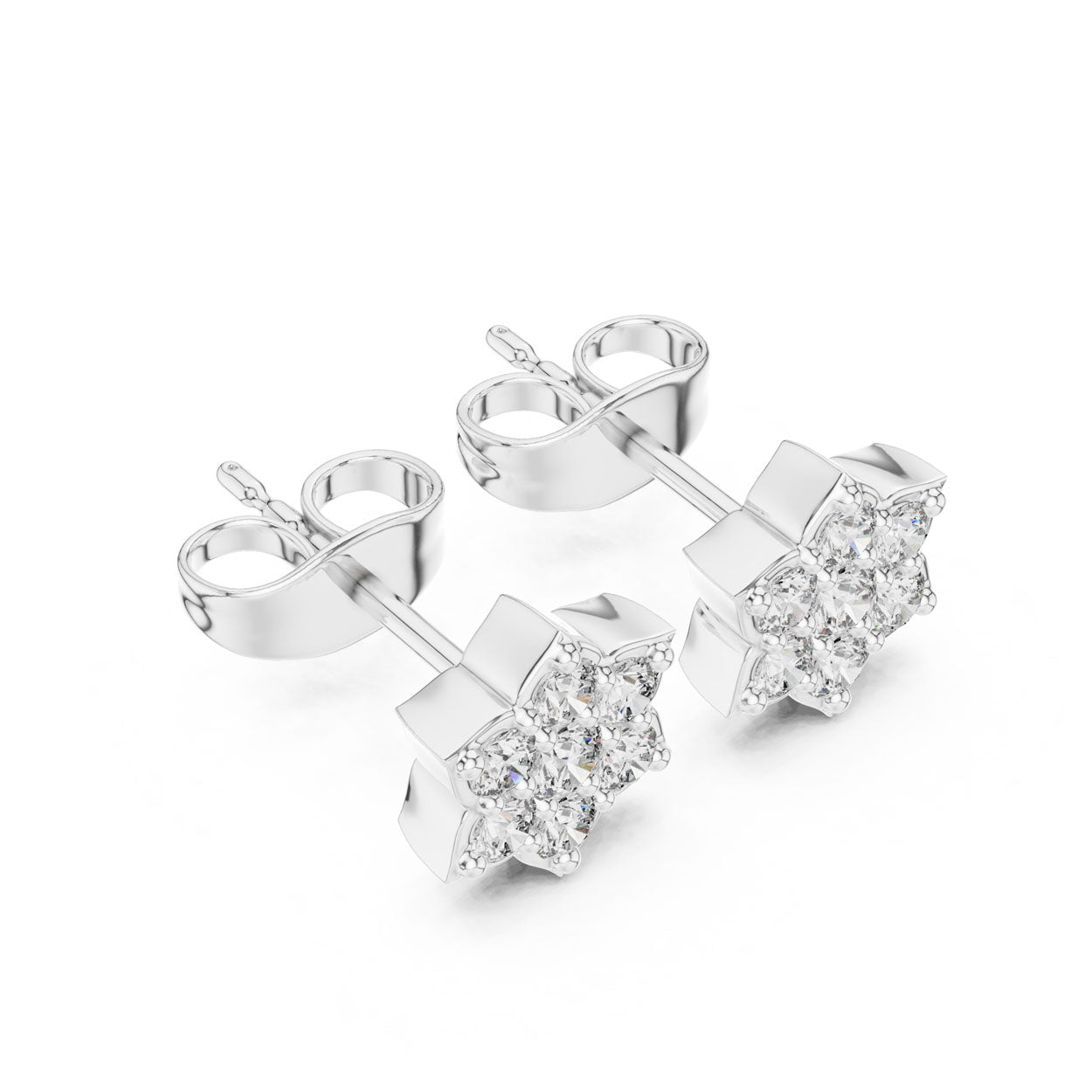 .38 Ct. Round Diamond Snowflake Earrings (9#10035E) 6