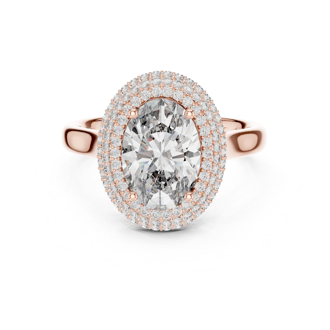 2.50 Ct. Oval Diamond Triple Halo Ring with Hidden Diamond Set Gallery (9#10038L_SS14) 5