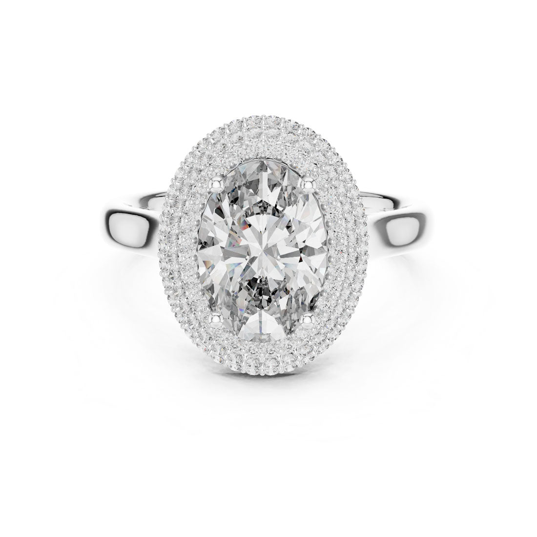 2.50 Ct. Oval Diamond Triple Halo Ring with Hidden Diamond Set Gallery (9#10038L_SS14) 7