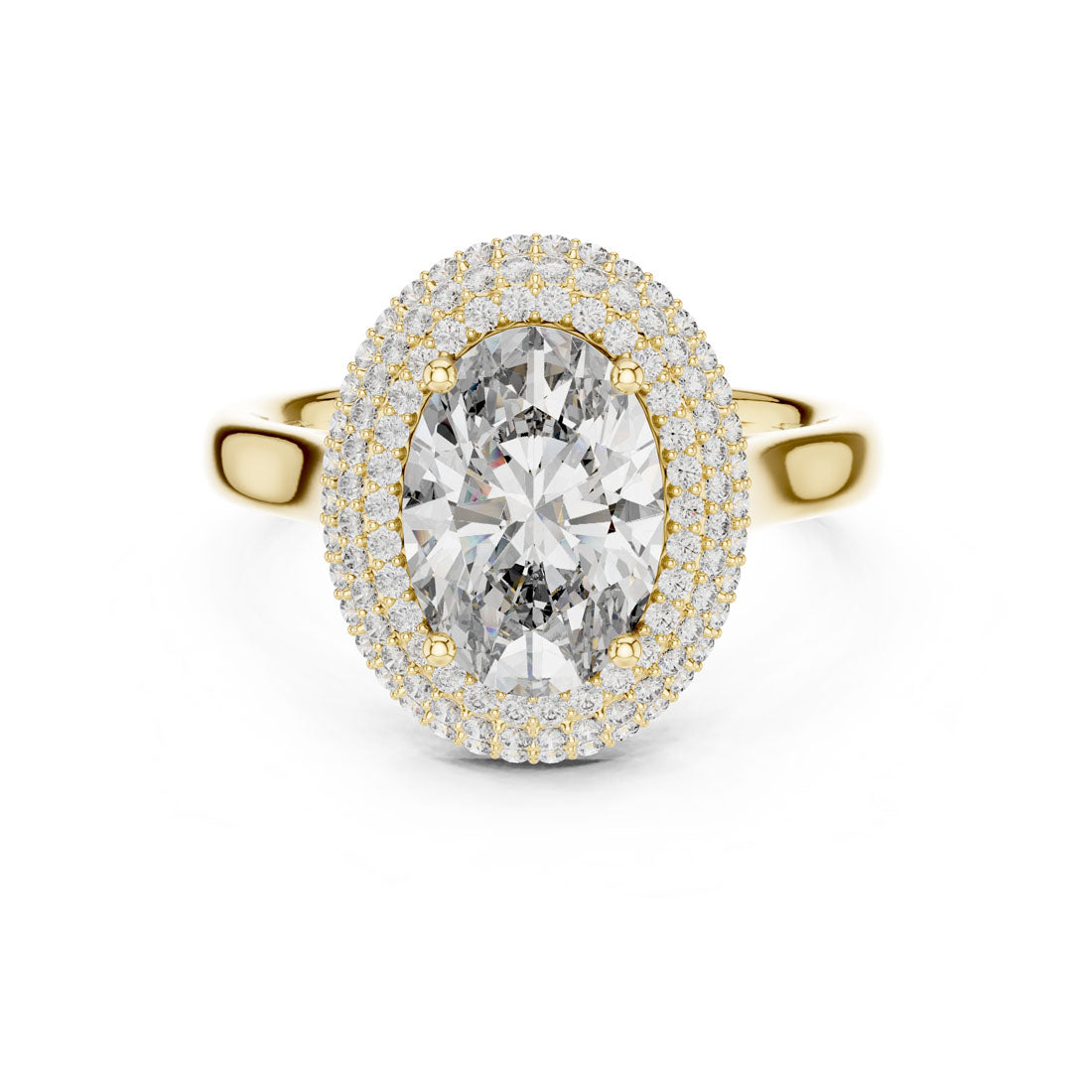 2.50 Ct. Oval Diamond Triple Halo Ring with Hidden Diamond Set Gallery (9#10038L_SS14)