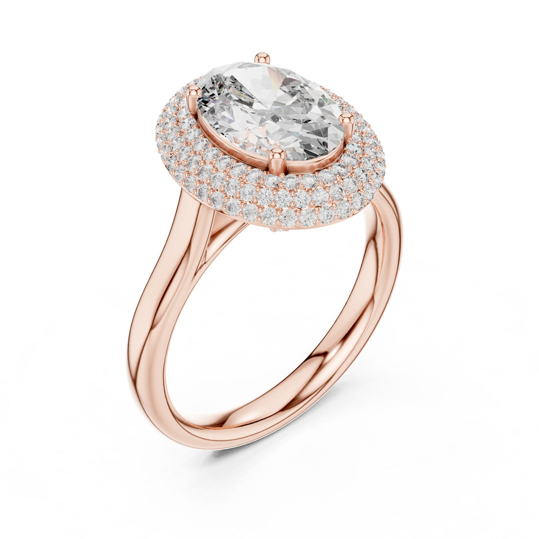2.50 Ct. Oval Diamond Triple Halo Ring with Hidden Diamond Set Gallery (9#10038L_SS14) 6