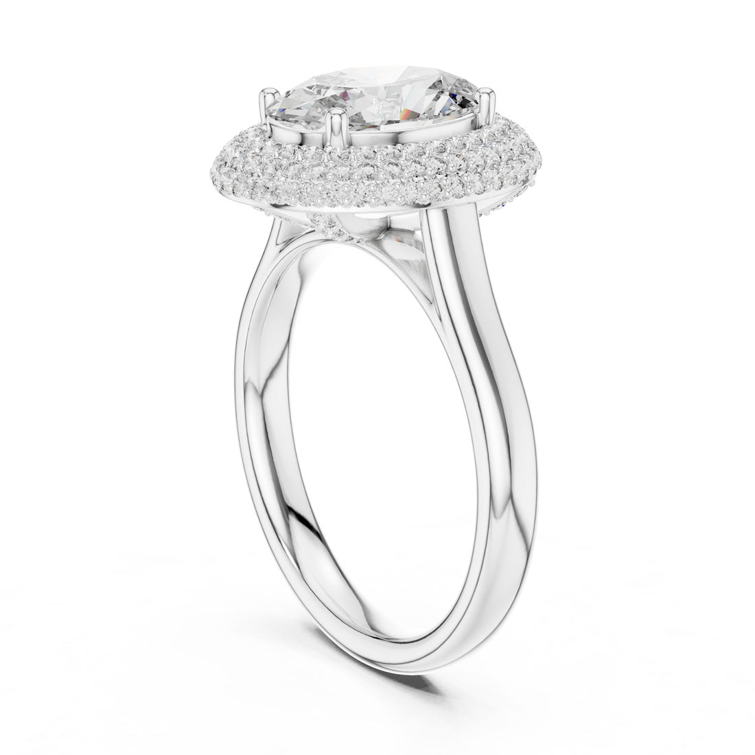 2.50 Ct. Oval Diamond Triple Halo Ring with Hidden Diamond Set Gallery (9#10038L_SS14) 10