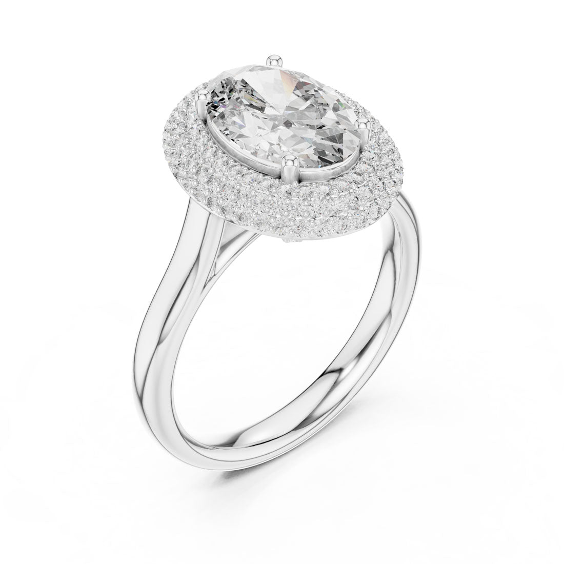2.50 Ct. Oval Diamond Triple Halo Ring with Hidden Diamond Set Gallery (9#10038L_SS14) 8