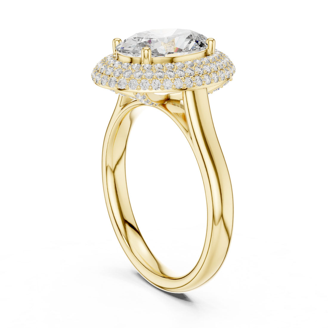 2.50 Ct. Oval Diamond Triple Halo Ring with Hidden Diamond Set Gallery (9#10038L_SS14) 3