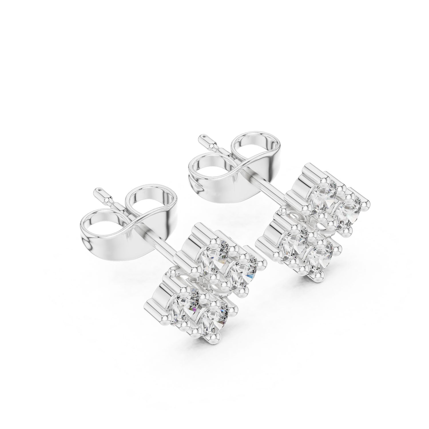 .50 Ct. Diamond Cluster Earrings with Geometric Floral Design (9#10053E) 5