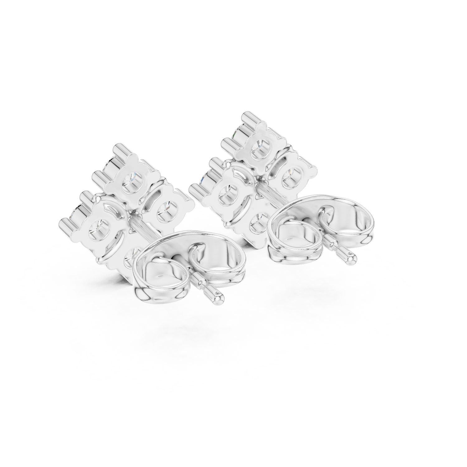 .50 Ct. Diamond Cluster Earrings with Geometric Floral Design (9#10053E) 6