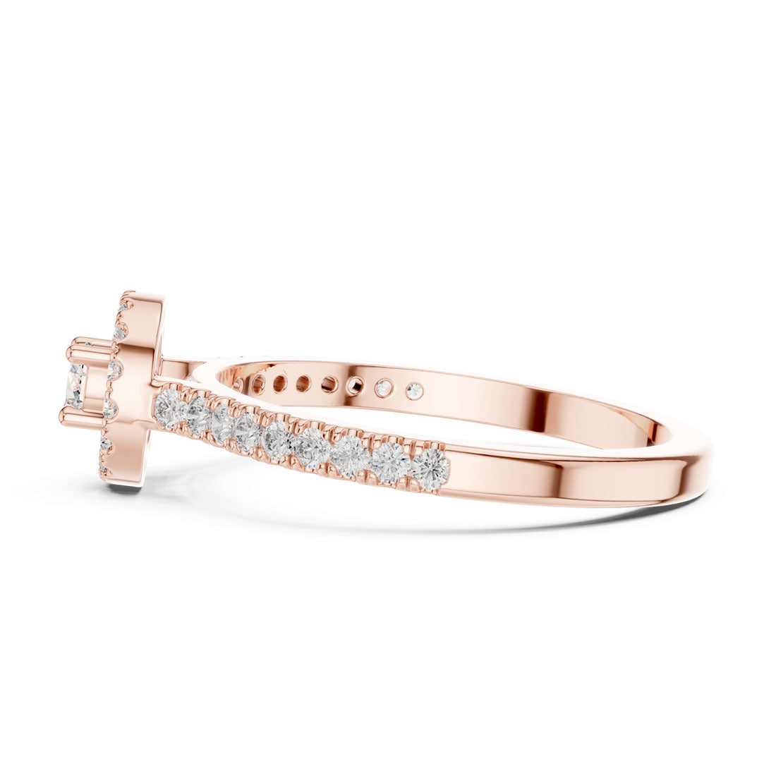 .31 Ct. Round Diamond Float Halo Ring with Pavé Band (9#10055L) 11