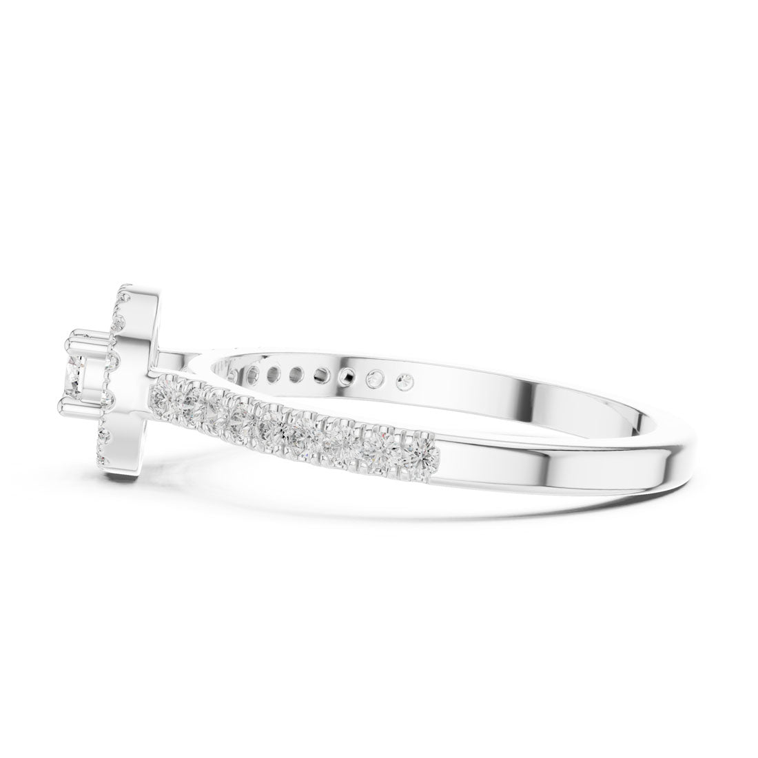 .31 Ct. Round Diamond Float Halo Ring with Pavé Band (9#10055L) 12