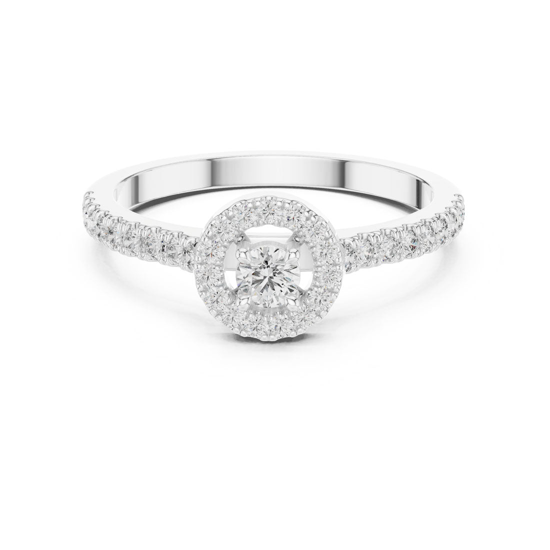 .31 Ct. Round Diamond Float Halo Ring with Pavé Band (9#10055L)