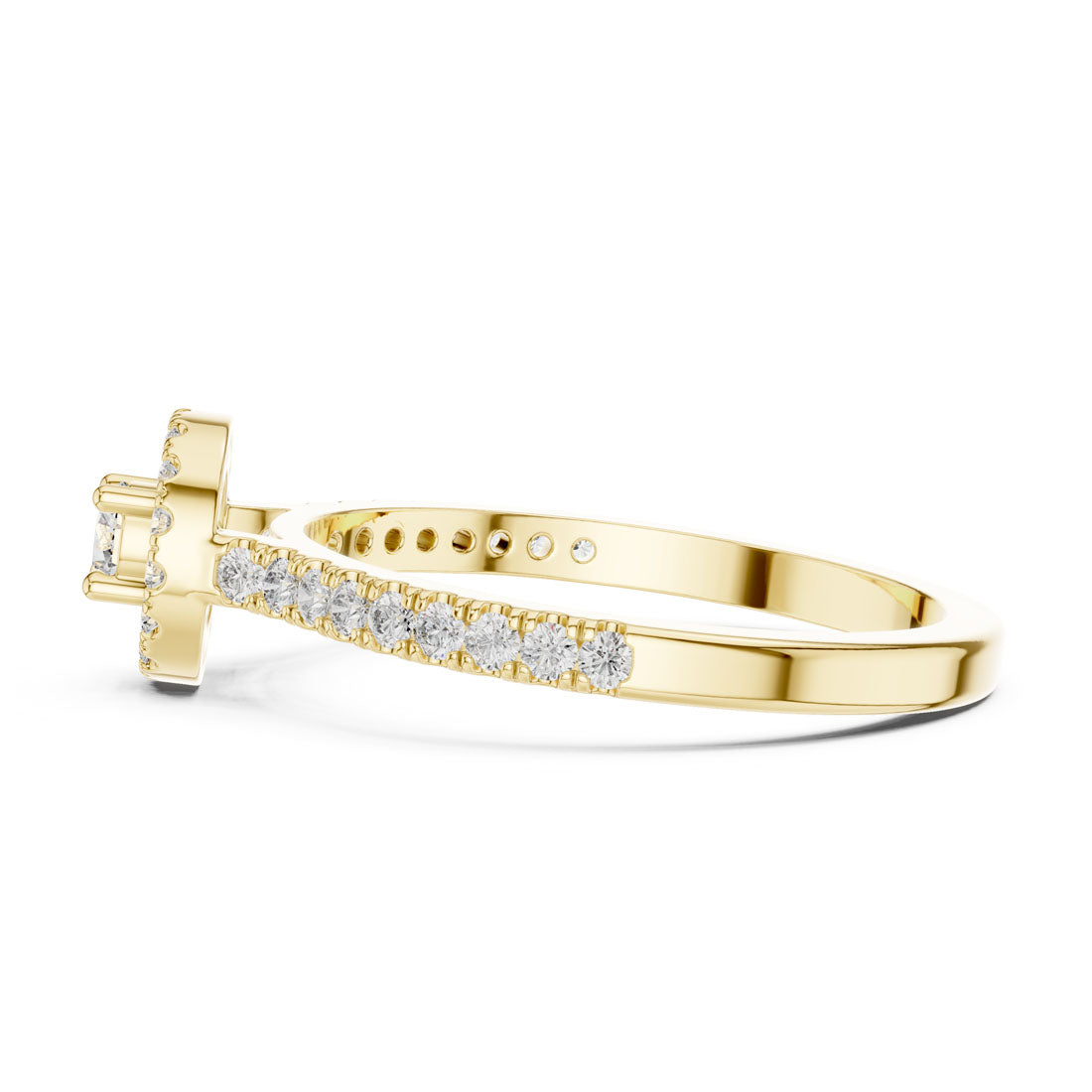 .31 Ct. Round Diamond Float Halo Ring with Pavé Band (9#10055L) 4
