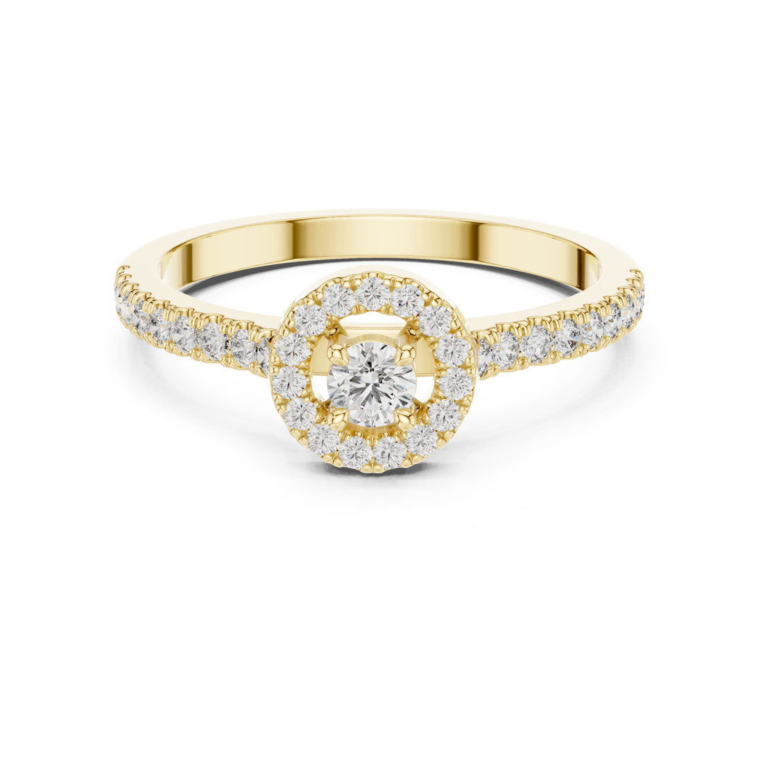 .31 Ct. Round Diamond Float Halo Ring with Pavé Band (9#10055L) 5