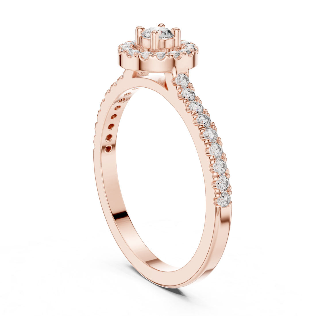 .31 Ct. Round Diamond Float Halo Ring with Pavé Band (9#10055L) 10