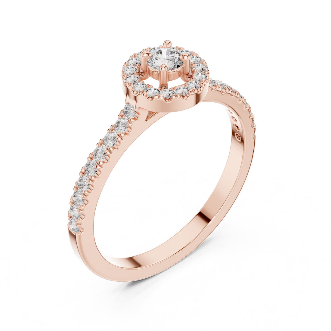 .31 Ct. Round Diamond Float Halo Ring with Pavé Band (9#10055L) 6