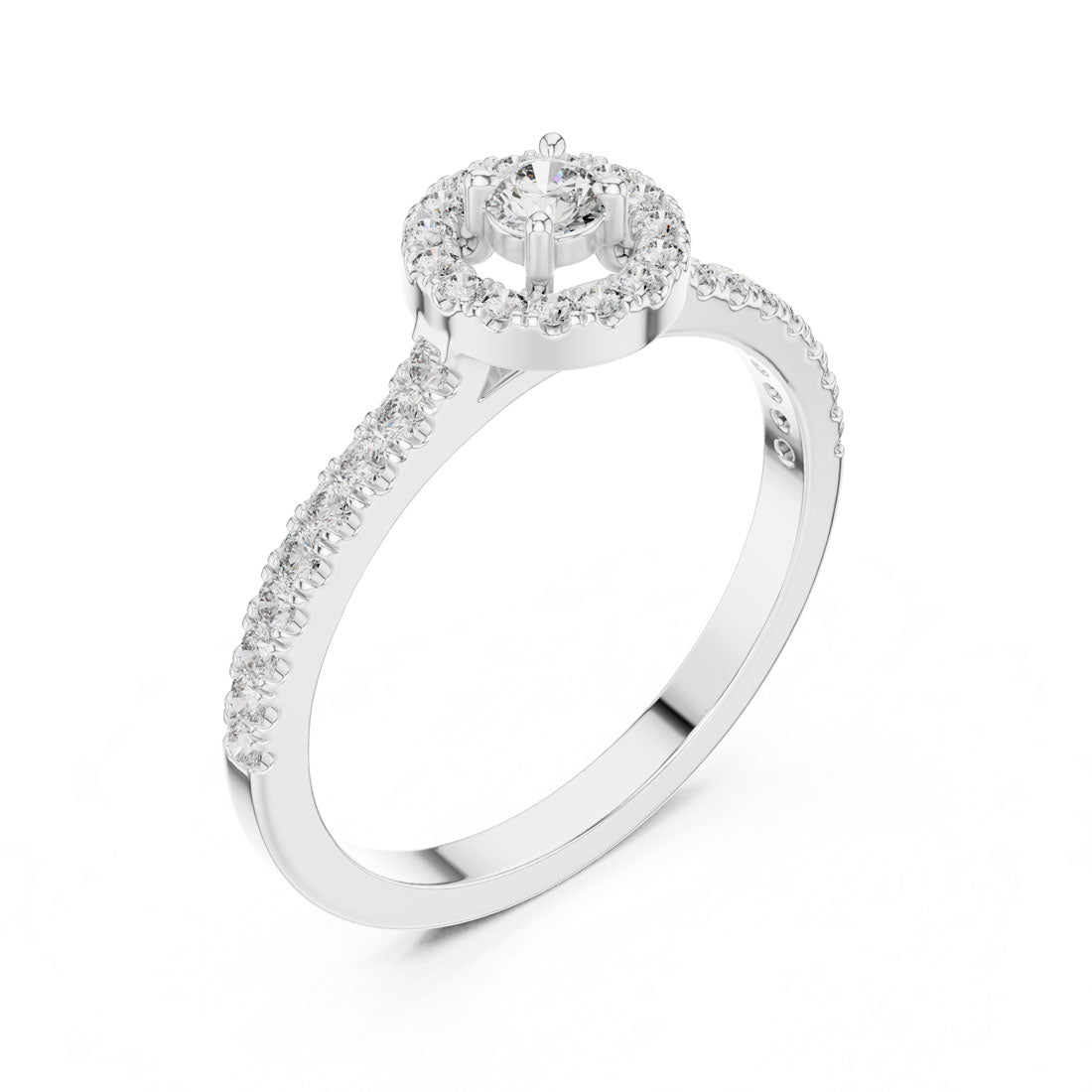 .31 Ct. Round Diamond Float Halo Ring with Pavé Band (9#10055L) 8
