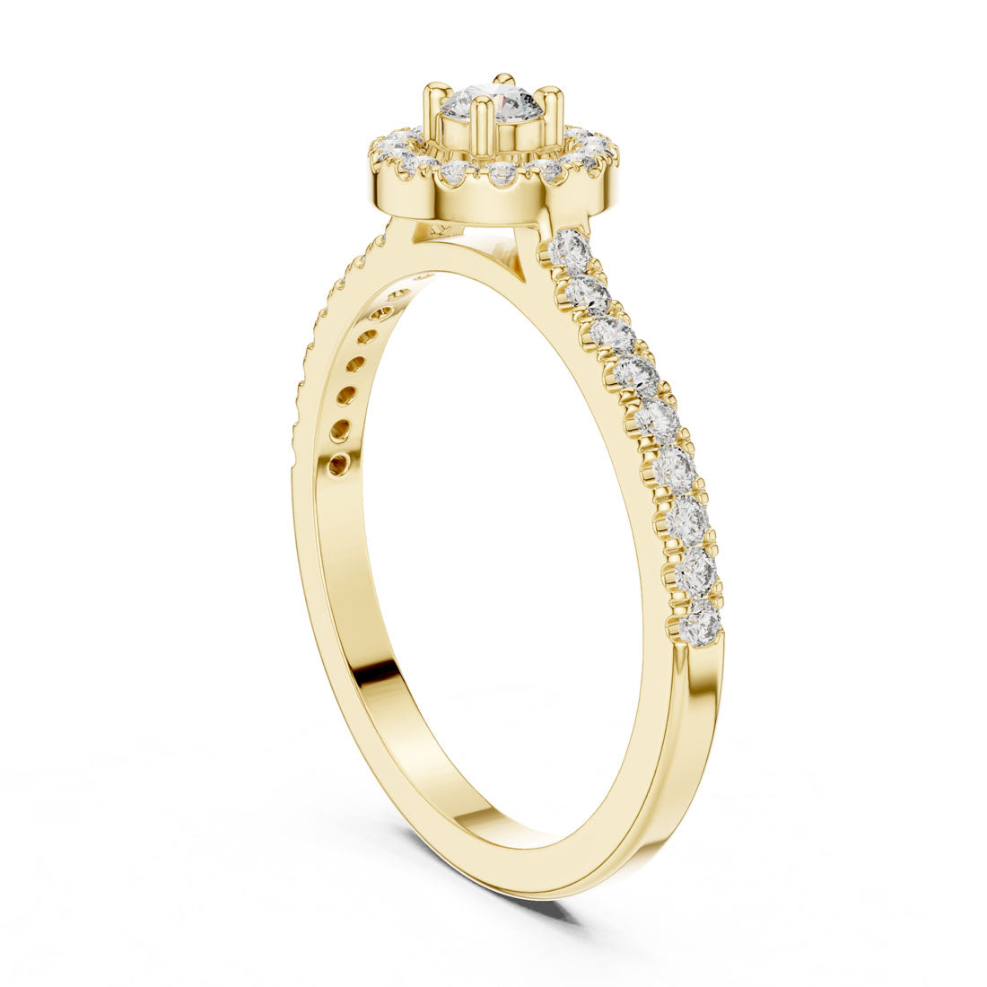 .31 Ct. Round Diamond Float Halo Ring with Pavé Band (9#10055L) 3