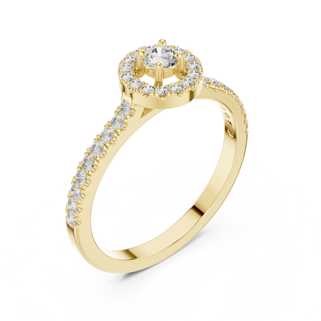 .31 Ct. Round Diamond Float Halo Ring with Pavé Band (9#10055L)
