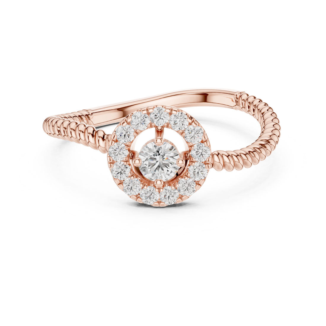 .23 Ct. Round Halo Engagement Ring with Rope Shank and Diamond Halo (9#10056L) 7