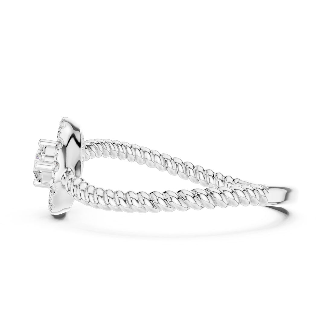 .23 Ct. Round Halo Engagement Ring with Rope Shank and Diamond Halo (9#10056L) 11