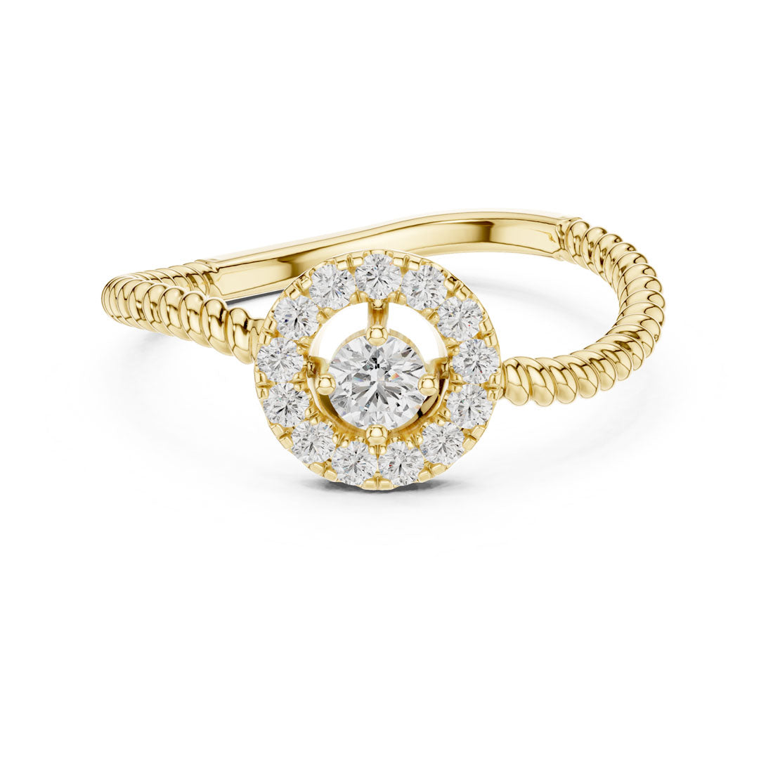 .23 Ct. Round Halo Engagement Ring with Rope Shank and Diamond Halo (9#10056L) 5