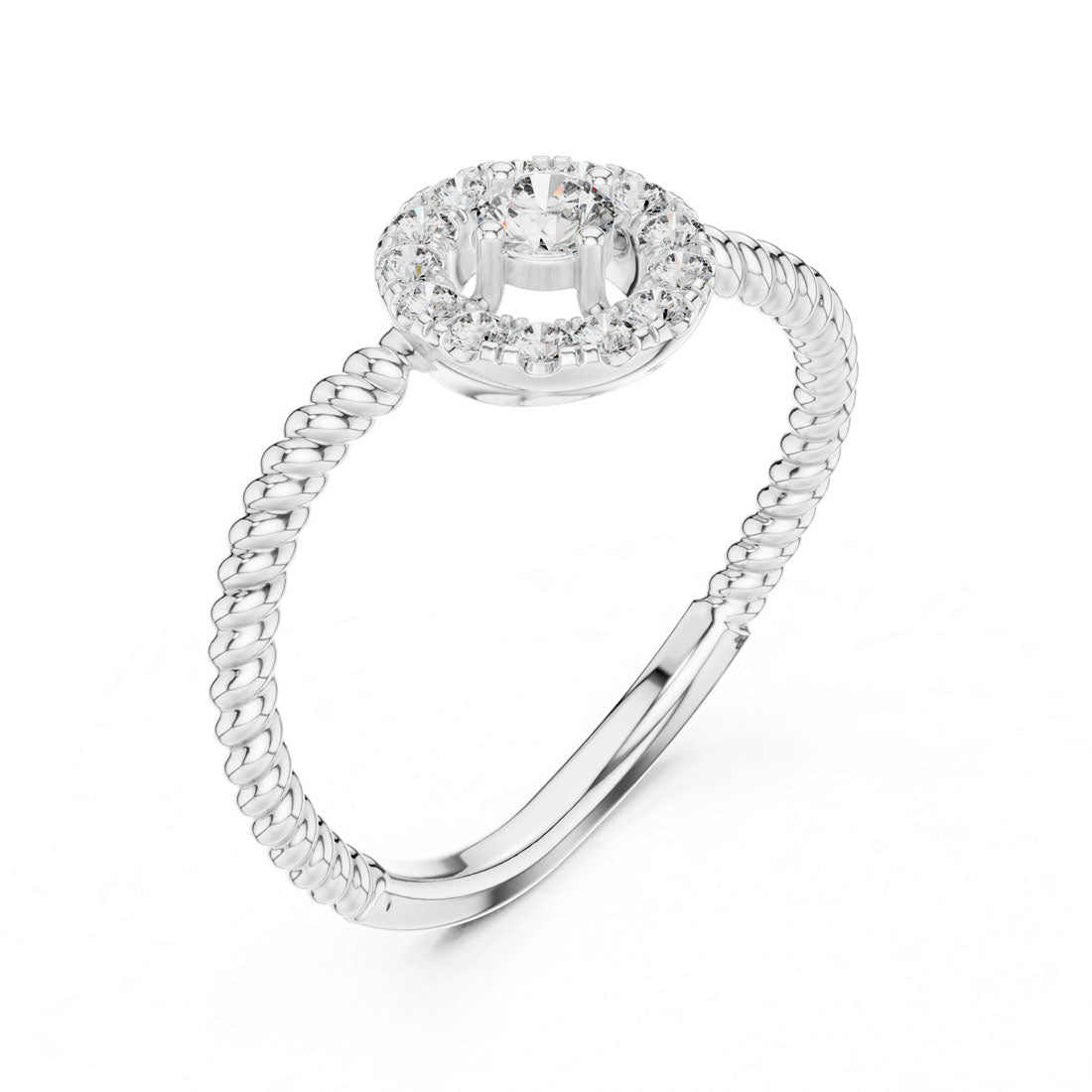 .23 Ct. Round Halo Engagement Ring with Rope Shank and Diamond Halo (9#10056L) 8