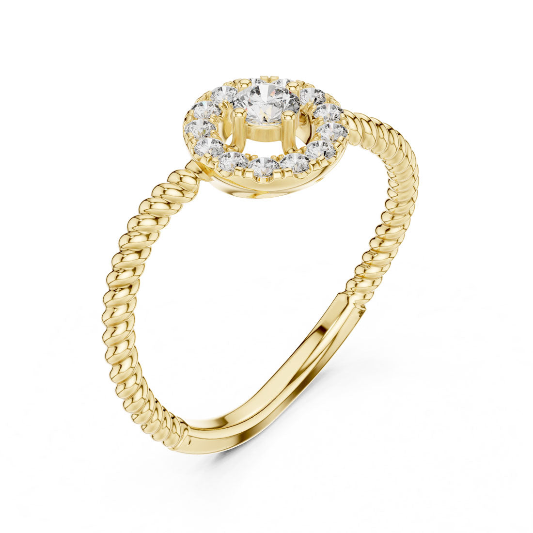 .23 Ct. Round Halo Engagement Ring with Rope Shank and Diamond Halo (9#10056L) 3