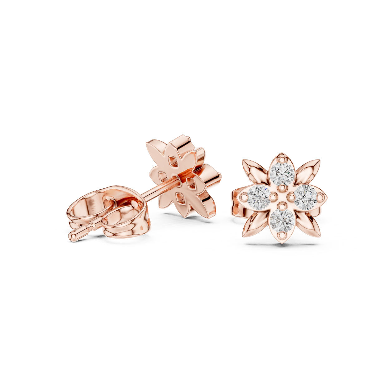 .14 Ct. Round Diamond Floral Earrings (9#10058E) 10