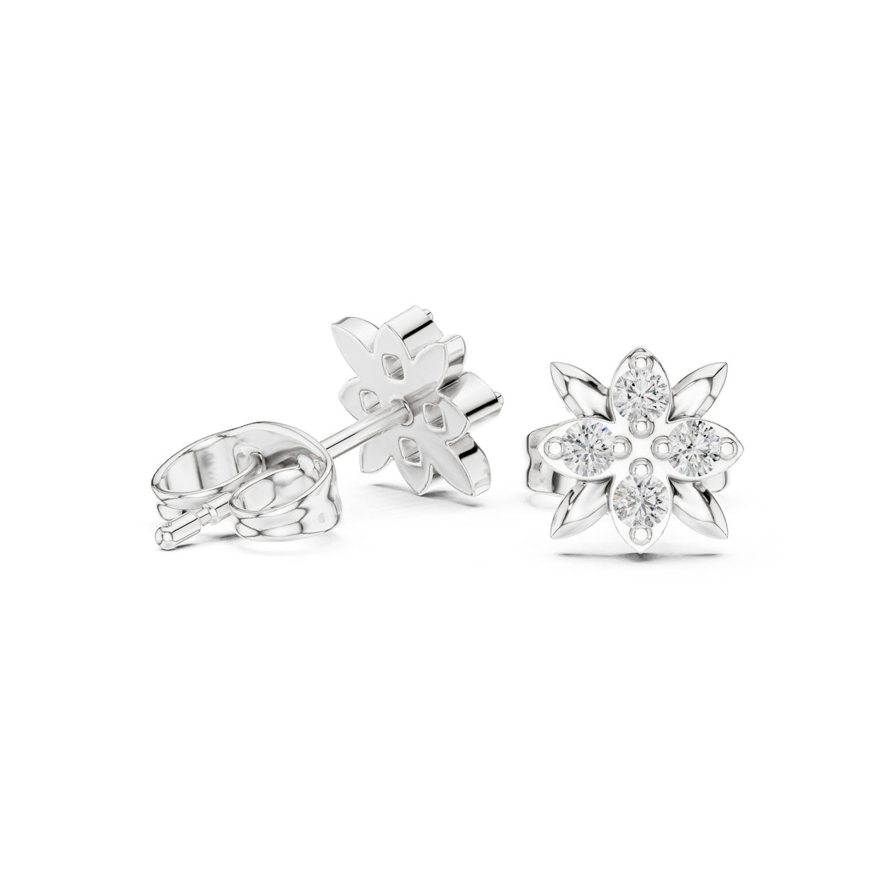.14 Ct. Round Diamond Floral Earrings (9#10058E) 8