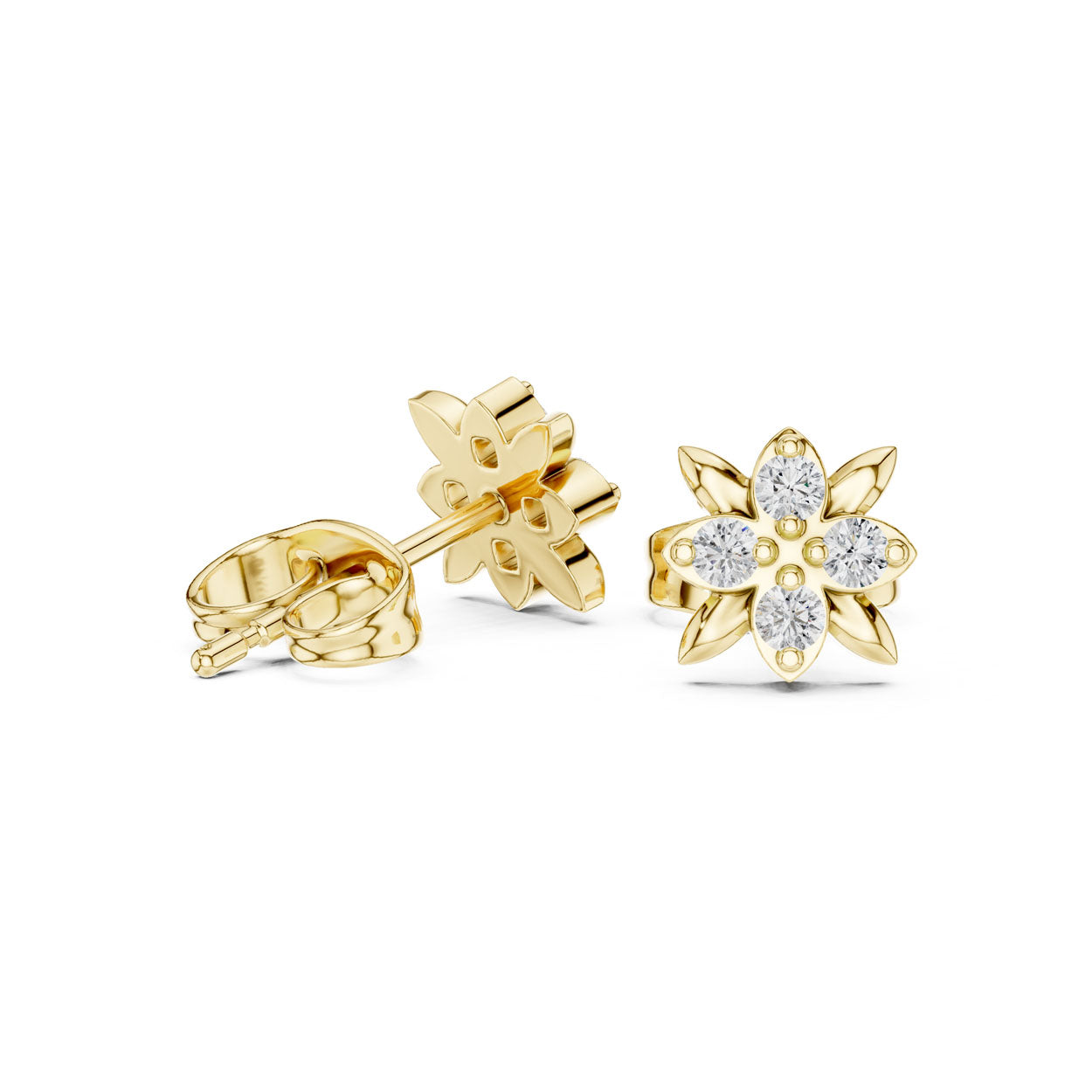 .14 Ct. Round Diamond Floral Earrings (9#10058E) 3