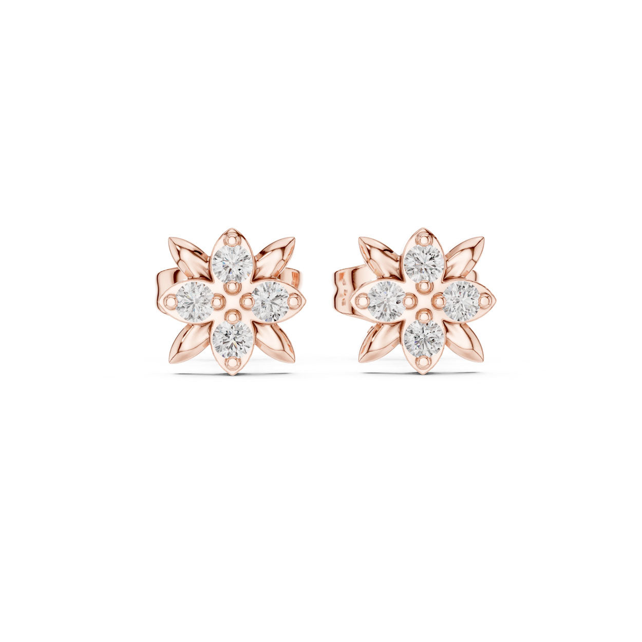 .14 Ct. Round Diamond Floral Earrings (9#10058E)