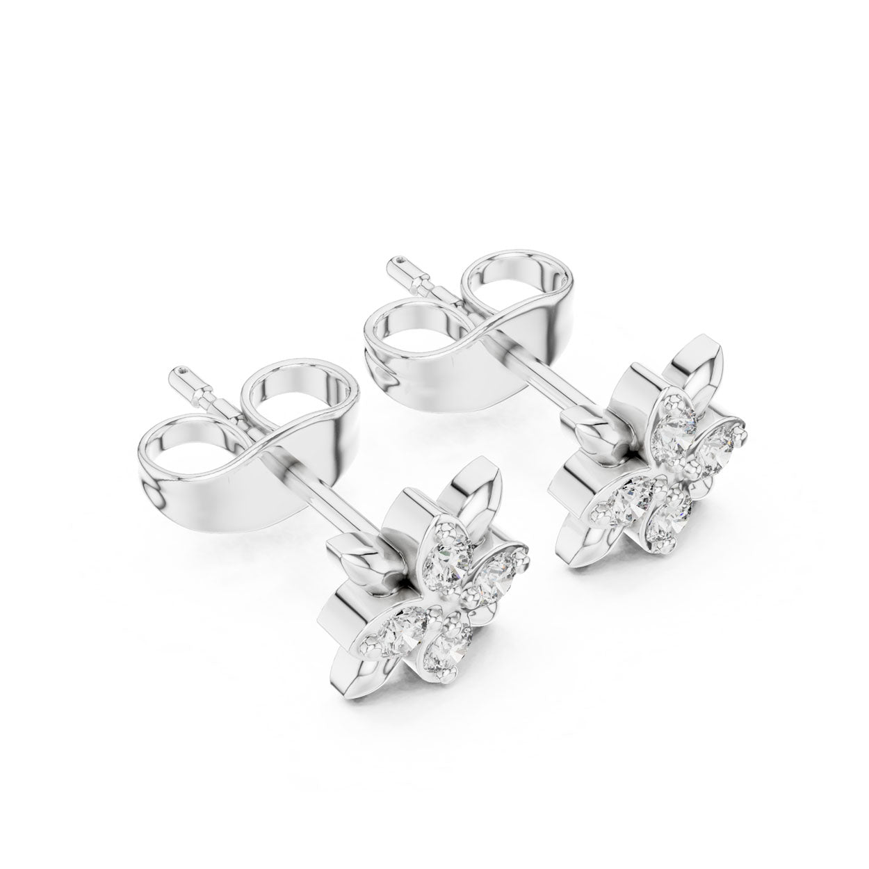 .14 Ct. Round Diamond Floral Earrings (9#10058E) 7