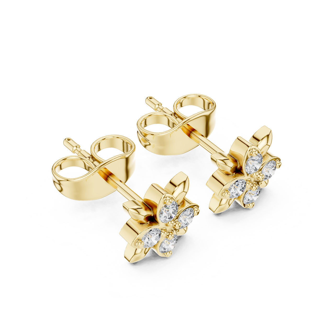 .14 Ct. Round Diamond Floral Earrings (9#10058E)