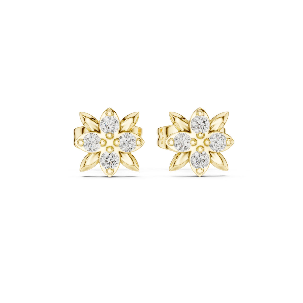 .14 Ct. Round Diamond Floral Earrings (9#10058E) 4