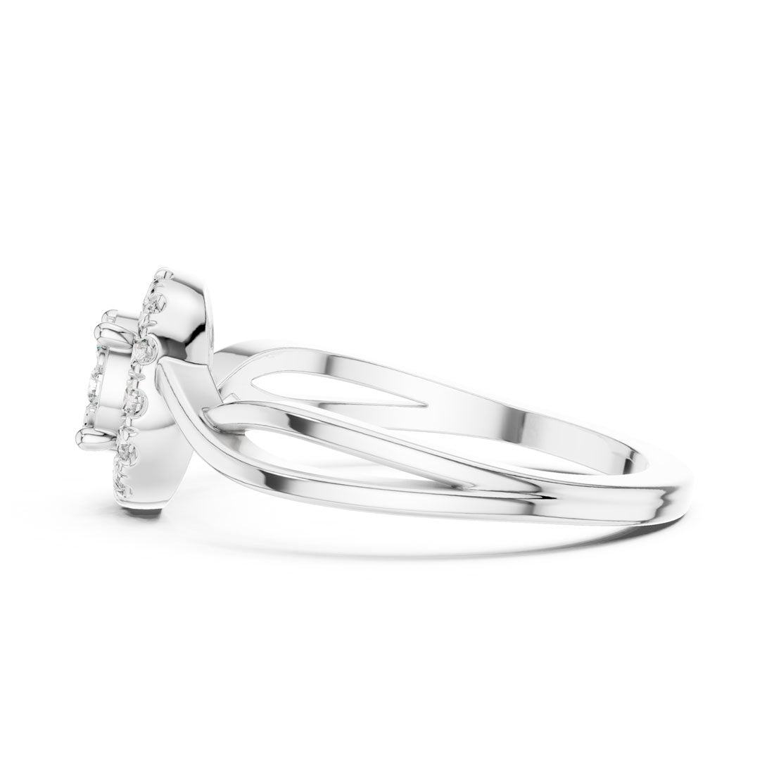.28 Ct. Round Diamond Cluster Halo Ring with Infinity Bypass Band (9#10058L) 11