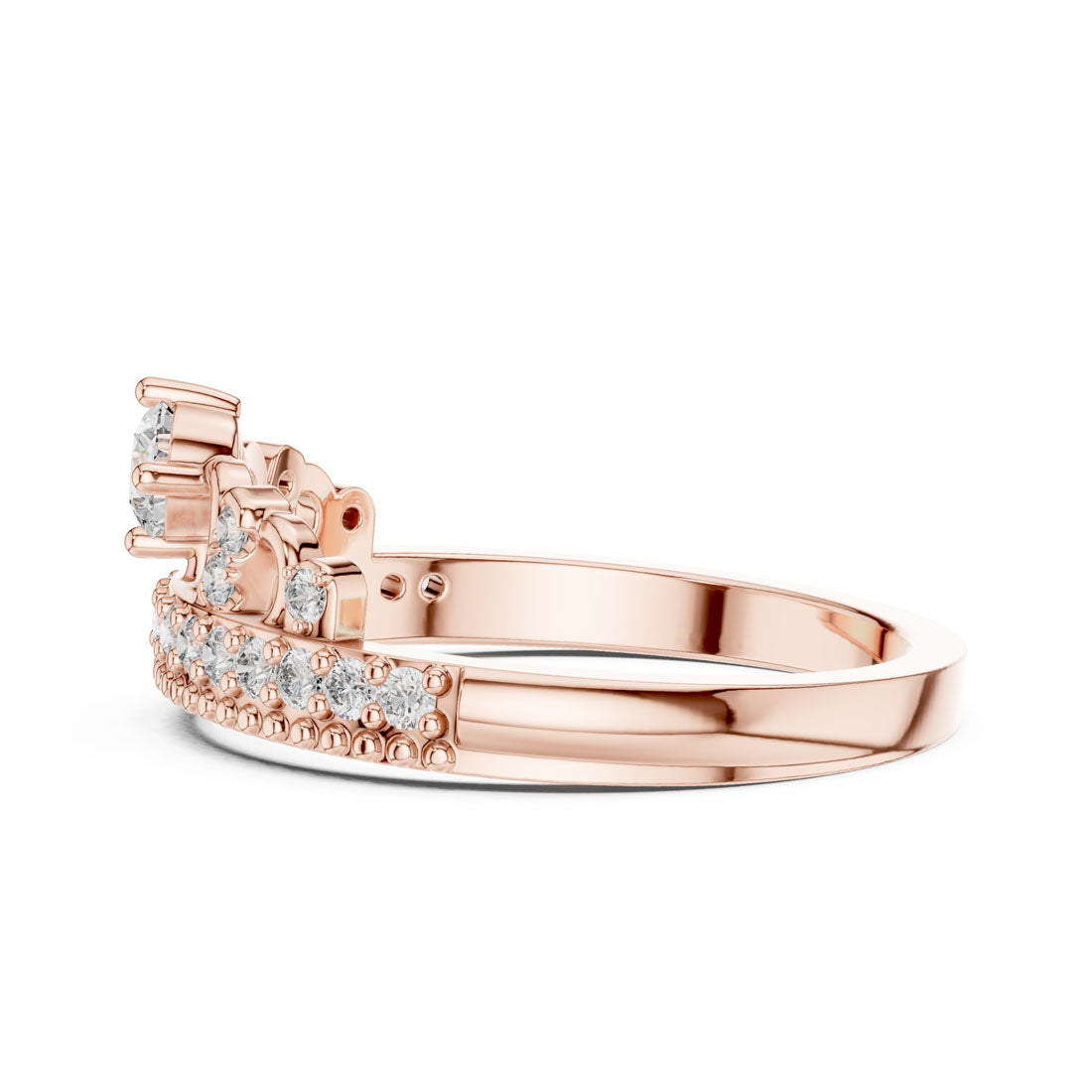 .36 Ct. Round Diamond Tiara Crown Ring with Pavé Band (9#10059L) 8