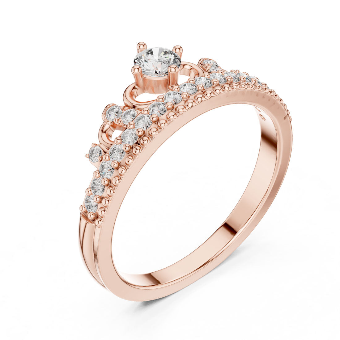 .36 Ct. Round Diamond Tiara Crown Ring with Pavé Band (9#10059L) 11