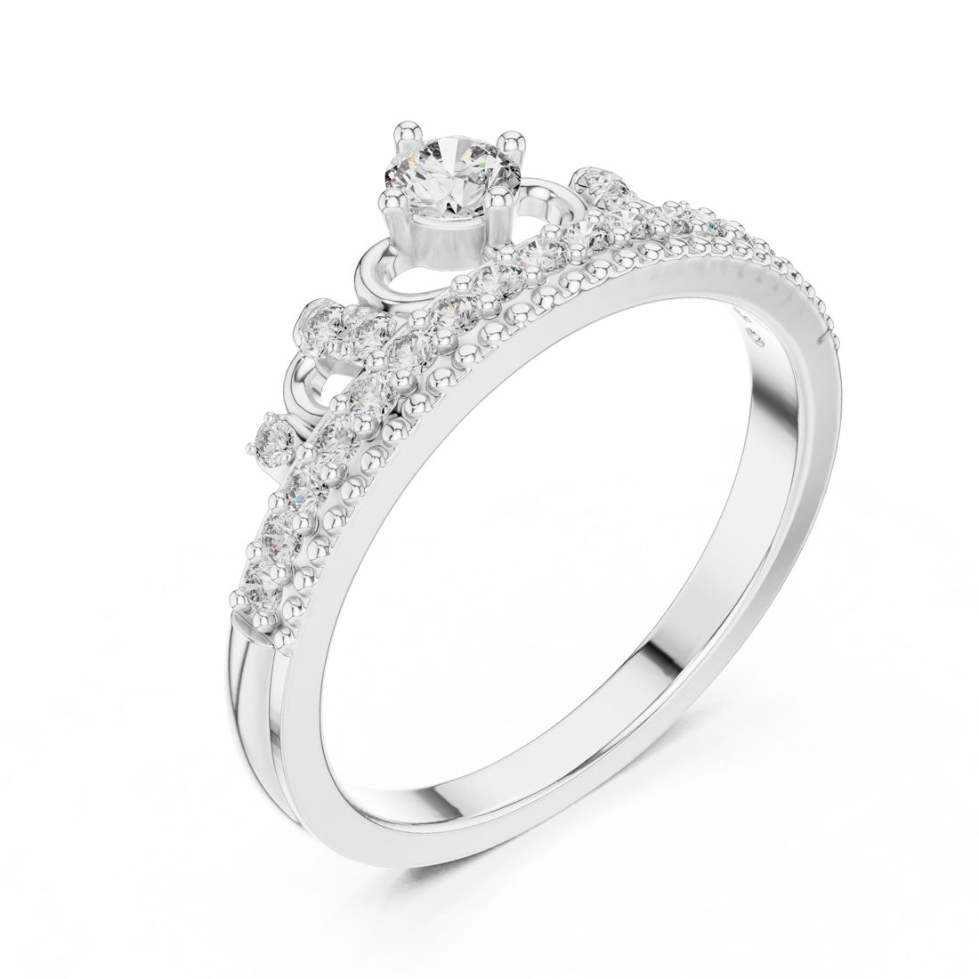 .36 Ct. Round Diamond Tiara Crown Ring with Pavé Band (9#10059L) 6