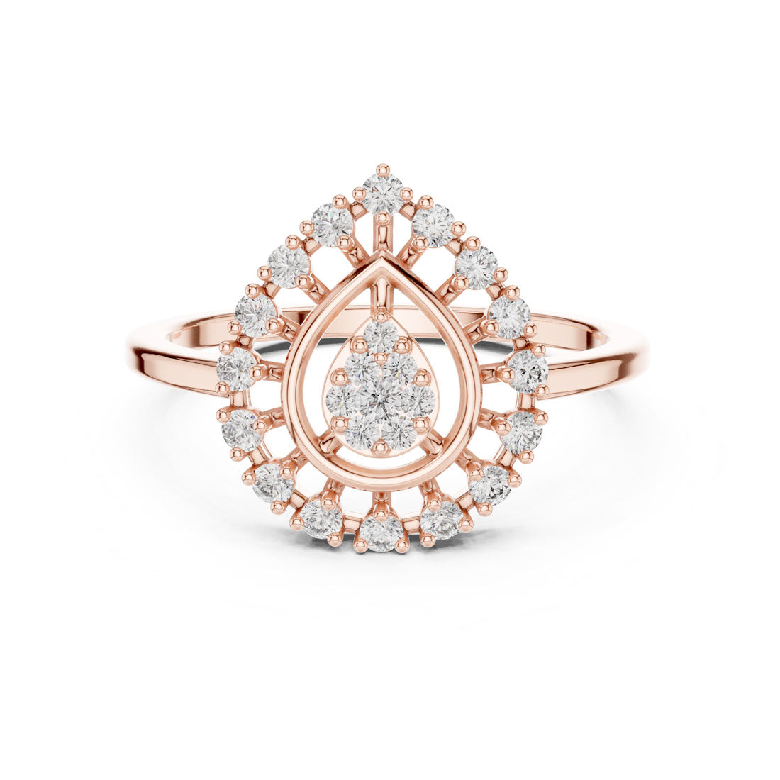 .23 Ct. Pear-Shaped Diamond Cluster Sunburst Ring (9#10060L) 5