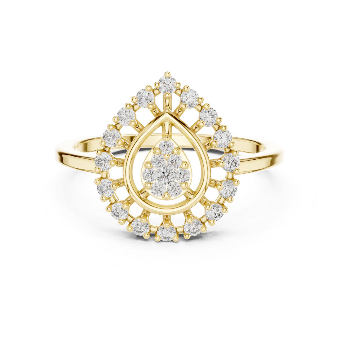 .23 Ct. Pear-Shaped Diamond Cluster Sunburst Ring (9#10060L) 7