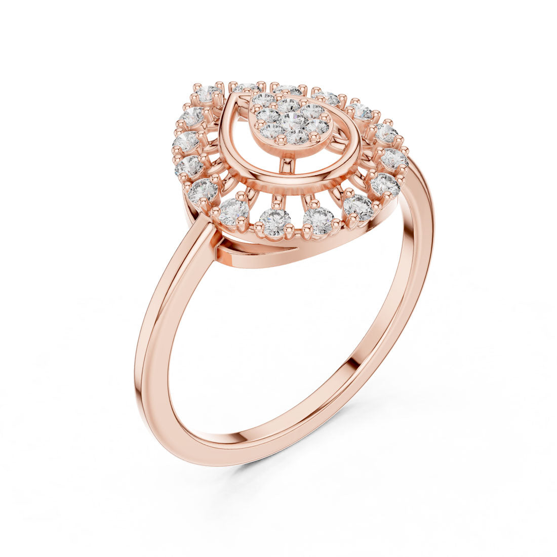 .23 Ct. Pear-Shaped Diamond Cluster Sunburst Ring (9#10060L) 8