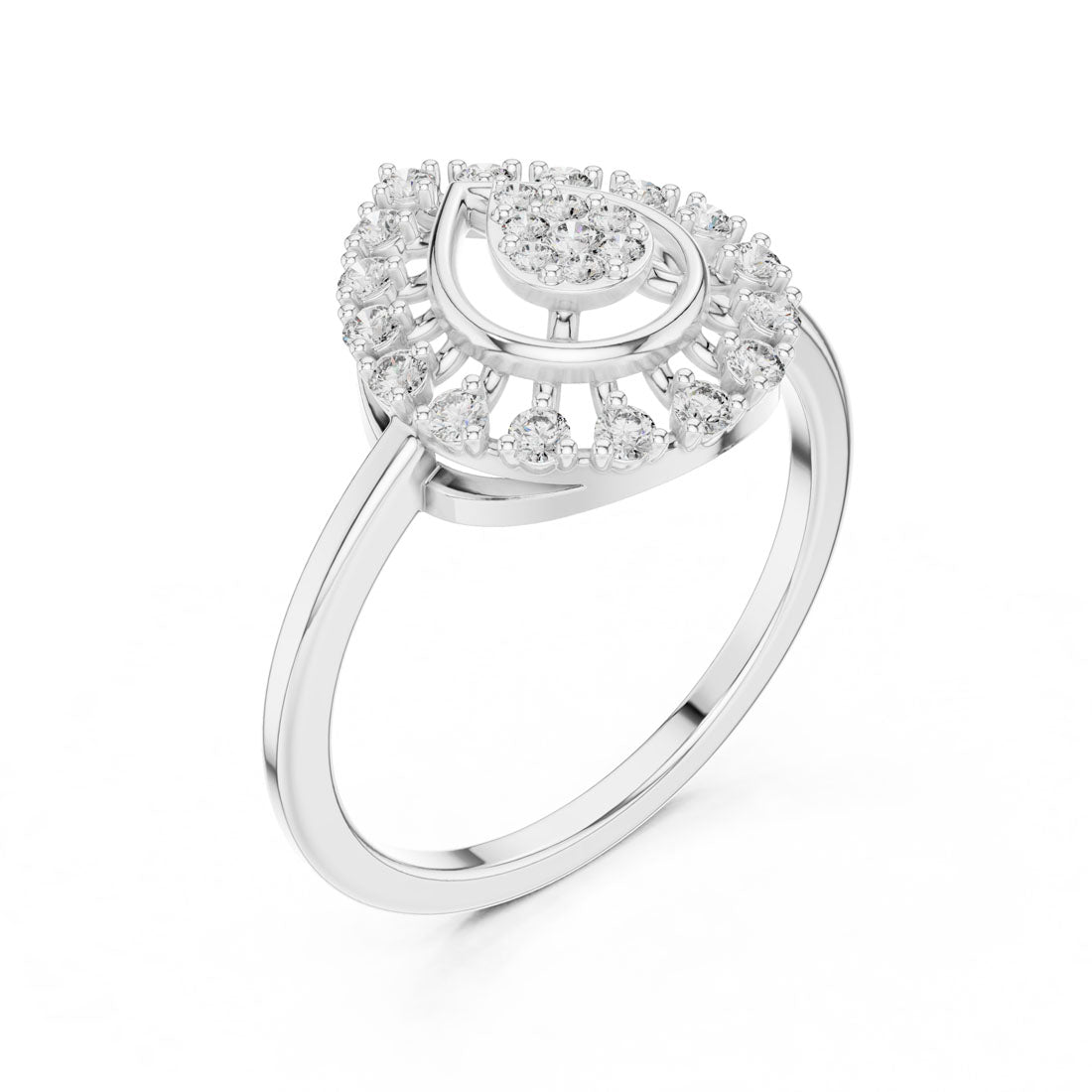 .23 Ct. Pear-Shaped Diamond Cluster Sunburst Ring (9#10060L) 6
