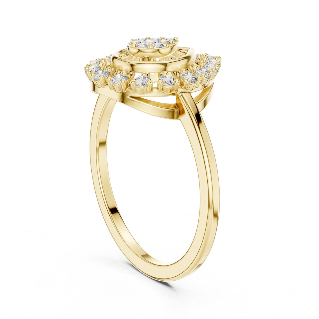 .23 Ct. Pear-Shaped Diamond Cluster Sunburst Ring (9#10060L) 3