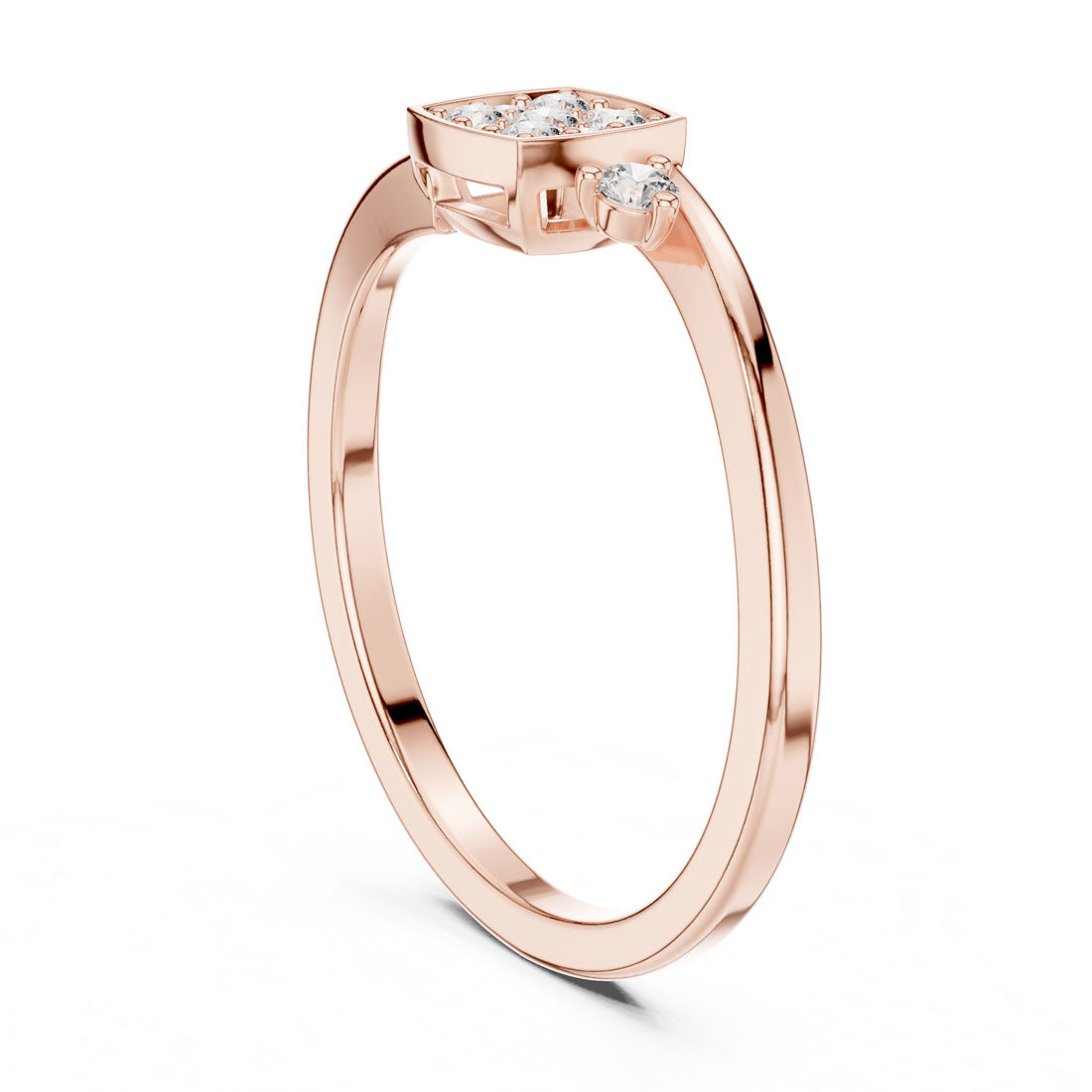 .18 Ct. Cushion Cluster Bypass Ring with Accent Stones (9#10061L) 9