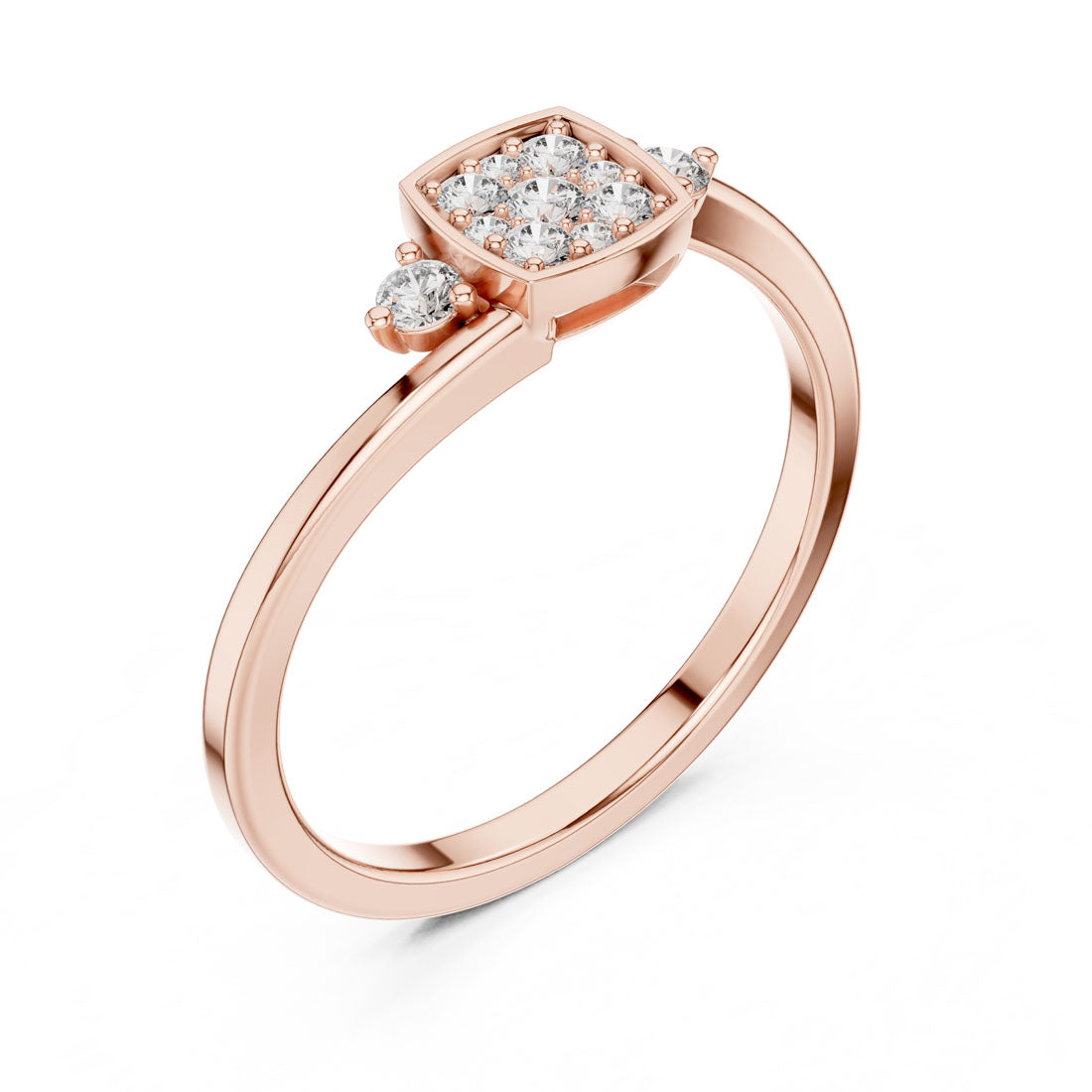 .18 Ct. Cushion Cluster Bypass Ring with Accent Stones (9#10061L) 5