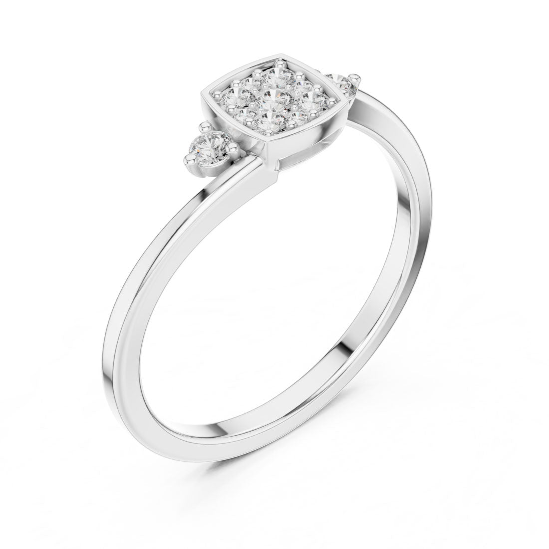 .18 Ct. Cushion Cluster Bypass Ring with Accent Stones (9#10061L) 4