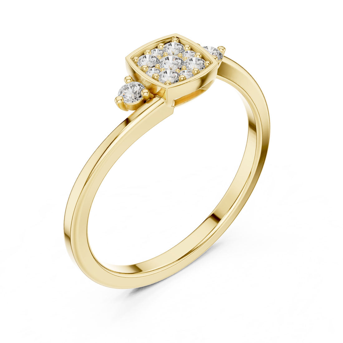 .18 Ct. Cushion Cluster Bypass Ring with Accent Stones (9#10061L) 6