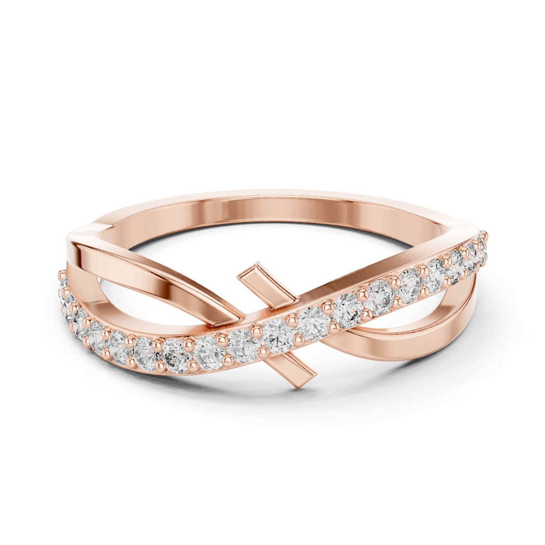 .27 Ct. Round Diamond Infinity Cross Bypass Ring (9#10067L) 7