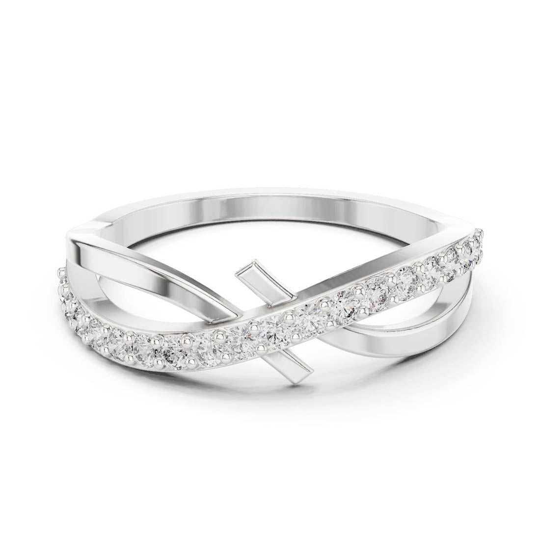 .27 Ct. Round Diamond Infinity Cross Bypass Ring (9#10067L) 5